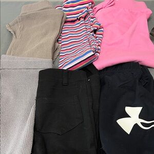 Under Armour and other brands Kids Leggings - Black and Pink, grey, beige